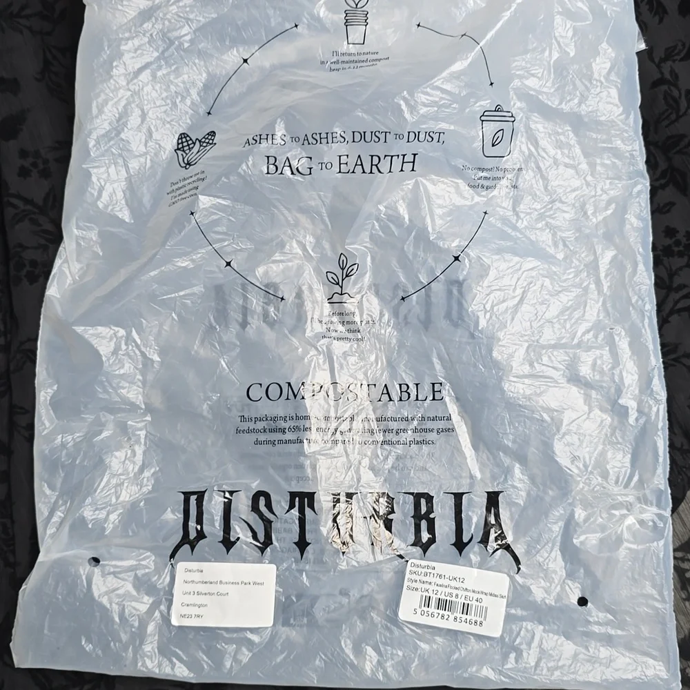 1499 NWT Disturbia Faustina Flocked Chiffon Mock Wrap Midaxi Skirt US 8 - Picture 7 of 8